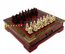 Load image into Gallery viewer, Classic Chinese Terracotta Warriors Wooden Chessboard